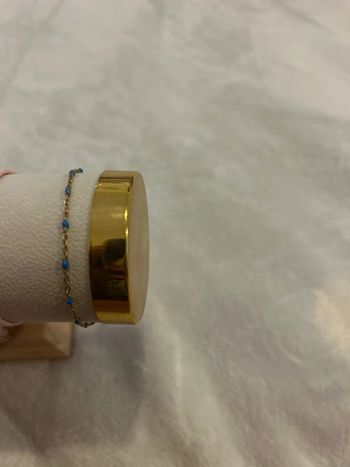 Bracelet perle  bleu en acier inoxydable