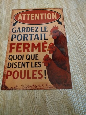 Plaque publicitaire motif garder le portail fermé neuf