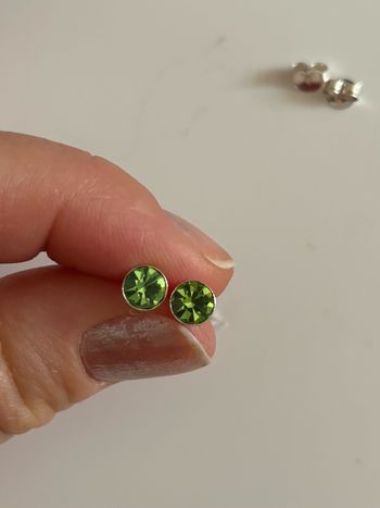 Boucles d’oreilles en cristal vert et argent 925