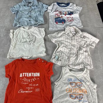 Lot 6 t-shirt haut Bebe 6 mois