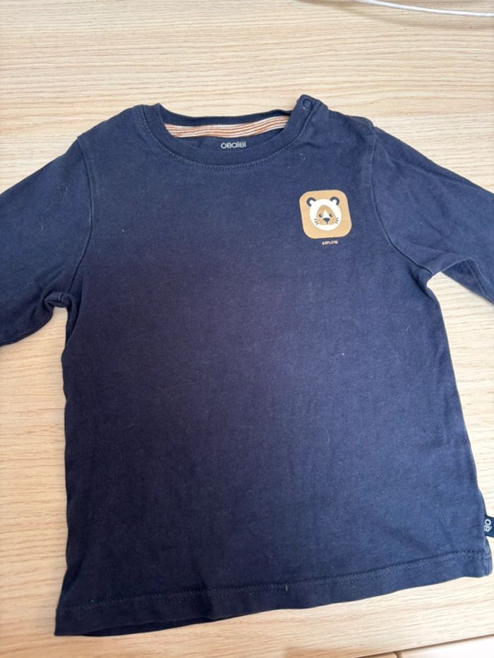 T-shirt Obaibi marine taille 18 mois - photo numéro 2