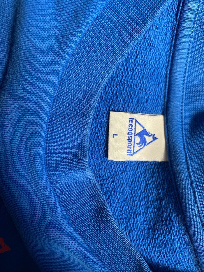 Pull sweat shirt bleu électrique L le coq sportif - photo numéro 3