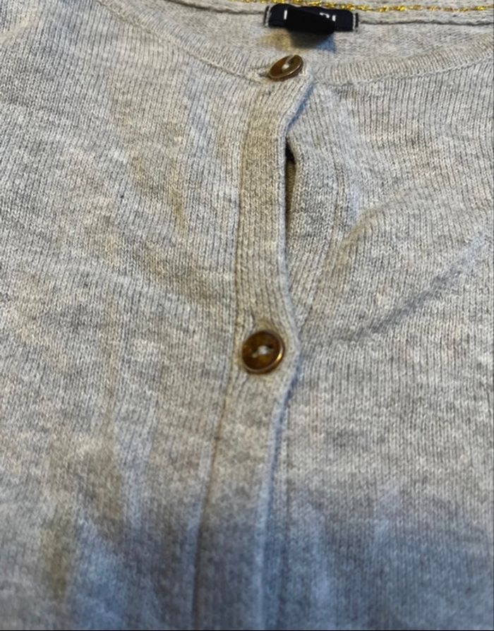 Gilet en maille tricot - Gris - photo numéro 4