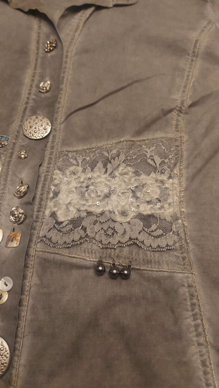 Chemise  chic gris Bottega t L - photo numéro 13