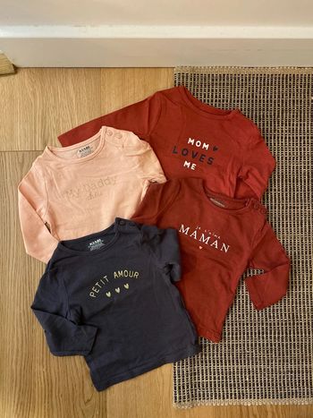 Lot 4 t shirt bébé 3 mois