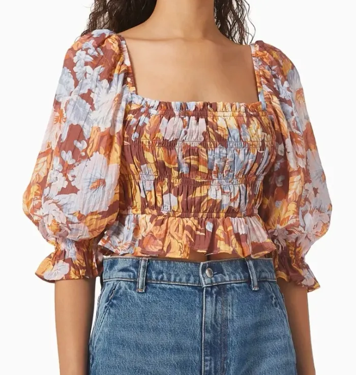 Blouse fleurie Minkpink – taille XS – neuve avec étiquette - photo numéro 5