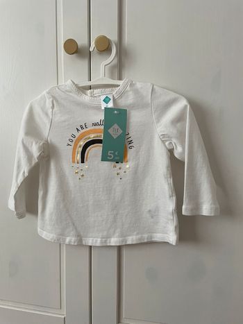 T shirt neuf TEX blanc 6 mois