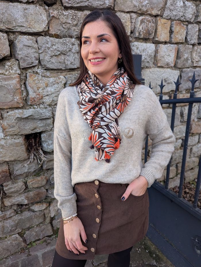 Foulard pompons Papyrus