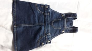 Robe salopette en jean bleu marine 12 mois