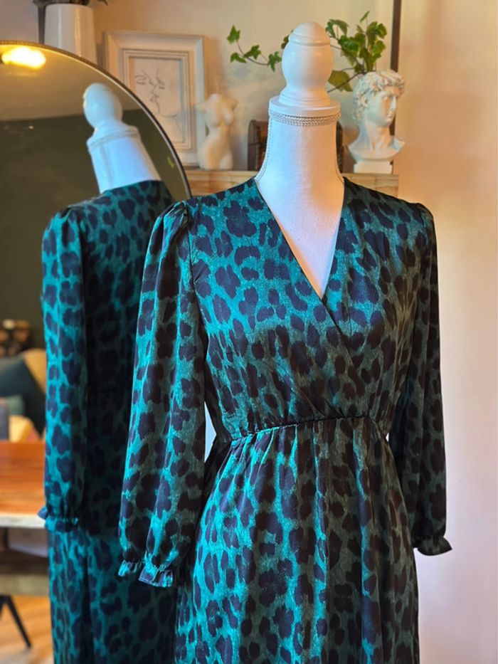 Robe longue imprimé léopard vert et noir Lili&Lala taille S - photo numéro 3