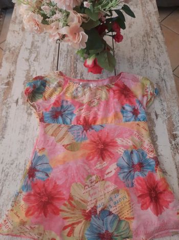 Top à fleur  fille doublé