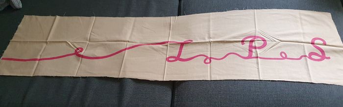 Tissu jaune et rose coton 1m30x33cm