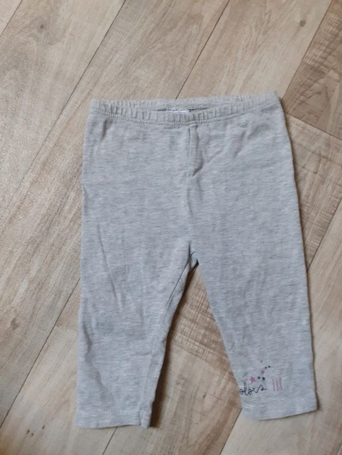 Tunique et legging fille grise et violette 6 mois neuve - photo numéro 4