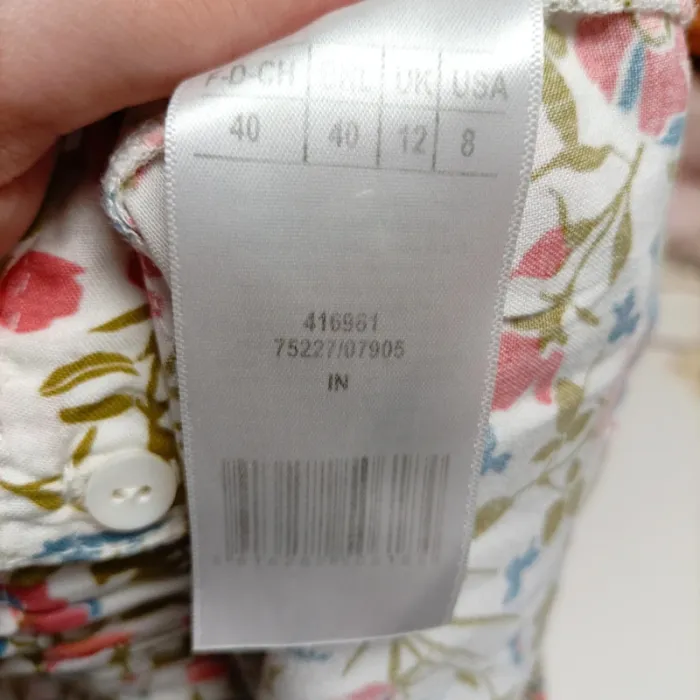 Jupe mi-longue blanche fleurie taille élastique viscose fluide imprimé coloré été taille 38 A1418 - photo numéro 6
