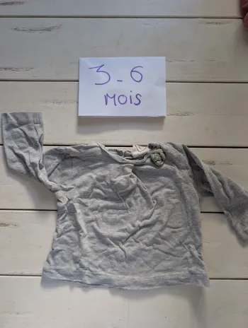 Tee shirt manches longues bébé fille 3/6 mois