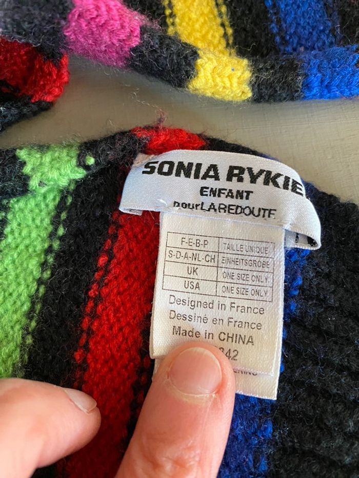 Écharpe enfant Sonia Rykiel noire à rayures colorées - photo numéro 4