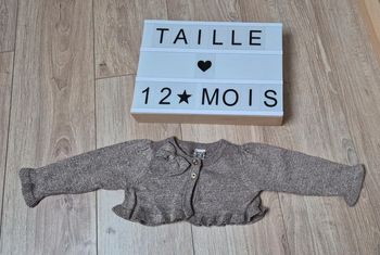 Boléro gris pailleté taille 12 mois