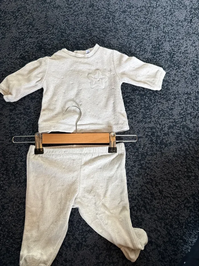 Pyjama indexé 1 mois gris argent bébé fille / garçon