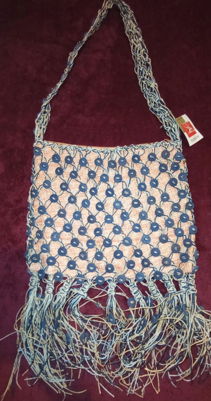 Deux magnifiques sacs a bandoulière avec boutons franges Neufs Giada - photo numéro 2