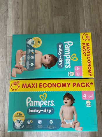 Mega pack de 216 couches pampers baby dry taille 4 neuf