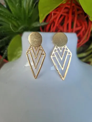 Boucles d’oreilles fantaisies dorées losange