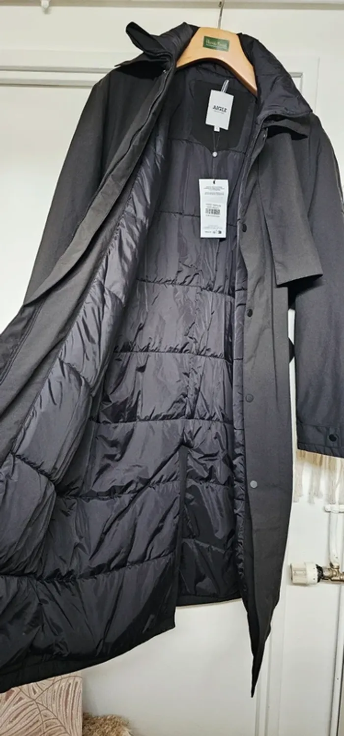 Manteau Doudoune Gabardine Parka Déperlant Aigle Taille L - photo numéro 4