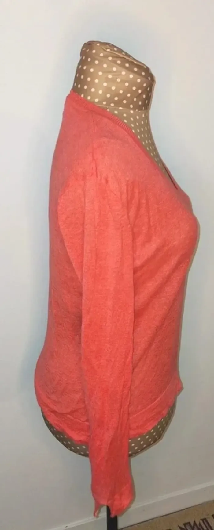 Pull corail rose femme, en lin, Adagio, taille 38 - photo numéro 4