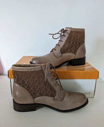 Bottines dentelle marron 38 neuve Gémo