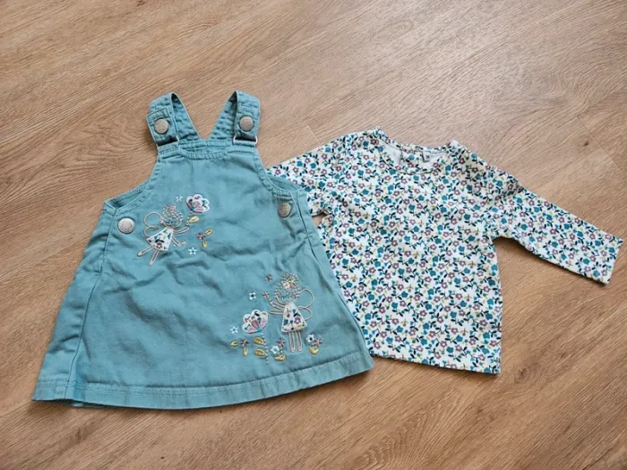 Robe avec Tee-shirt fleuri fille
