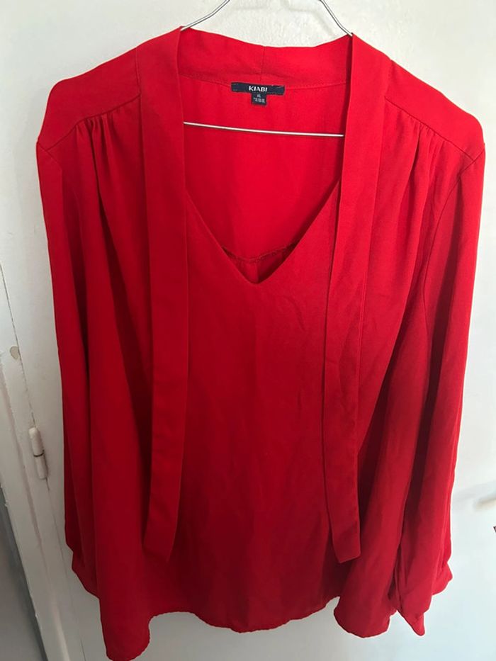 Blouse rouge à manches longues • taille XL • Kiabi