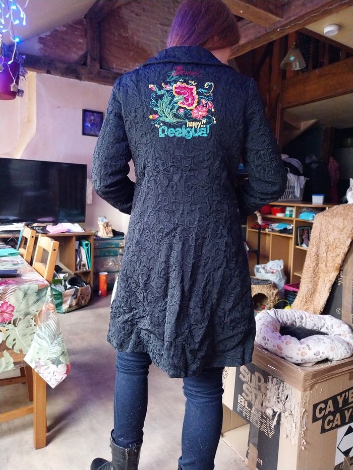 Manteau long noir desigal neuf - photo numéro 2