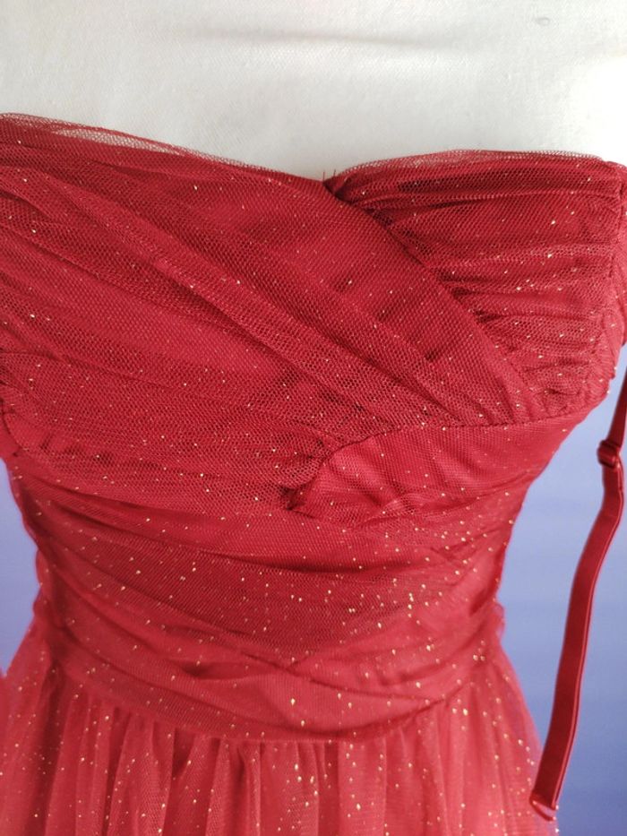 Robe rouge cocktail avec paillettes taille 36 - photo numéro 2