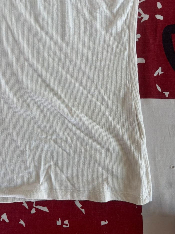 T-shirt Camaïeu taille XL blanc rayé col bateau - photo numéro 5