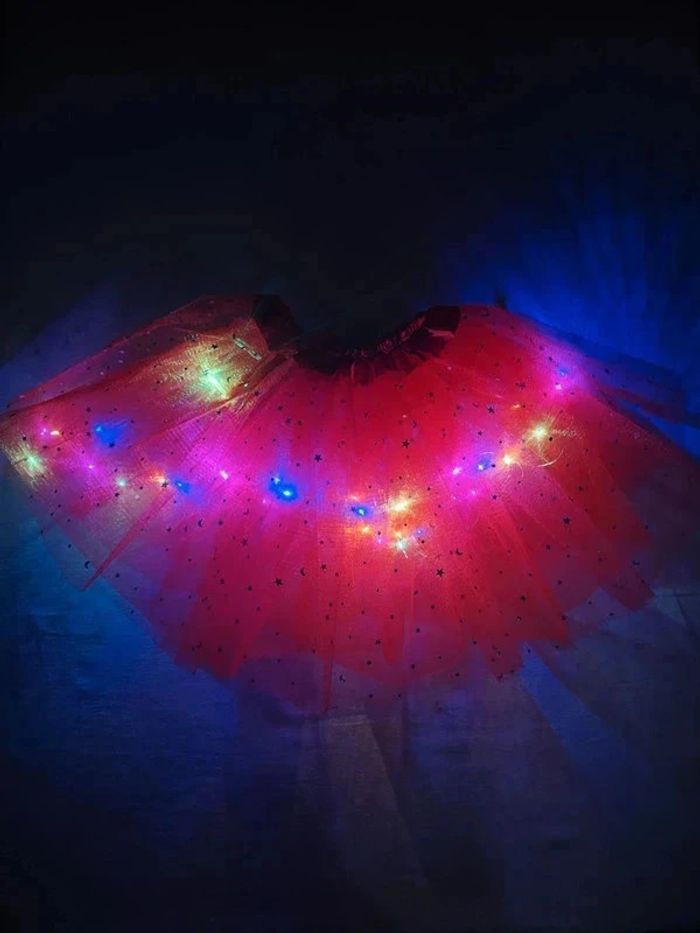 Jupe tutu rouge à leds scintillantes - photo numéro 3