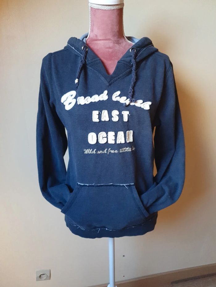 Sweat a capuche effet vintage