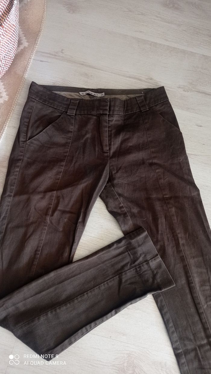 Pantalon marron Kookaï coupe ajustée taille S Tbe - photo numéro 2