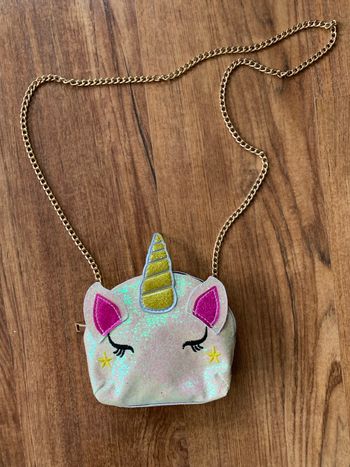 Sacoche Licorne. Chaînette. Pailleté.