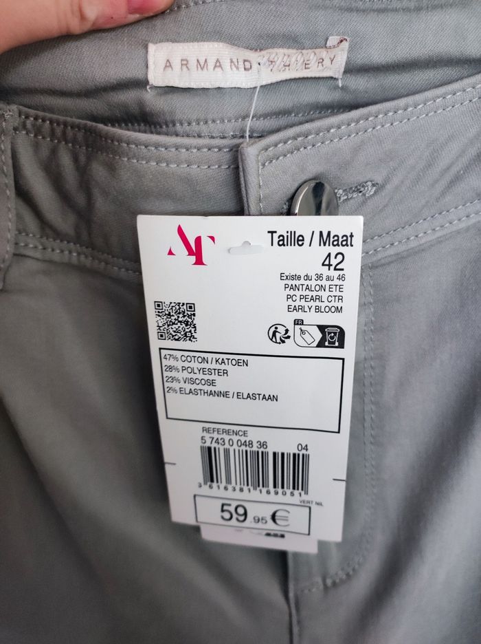 Pantalon kaki clair Taille 42  Armand Thiery Neuf - photo numéro 5