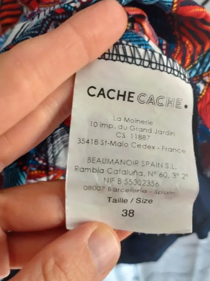 Top femme épaules dénudées imprimé ethnique Cache Cache taille 38 - photo numéro 3