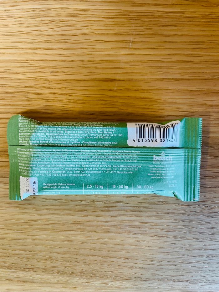 Sammy’s fitness snack pour chien aux pommes et aux myrtilles 20x25g - photo numéro 3