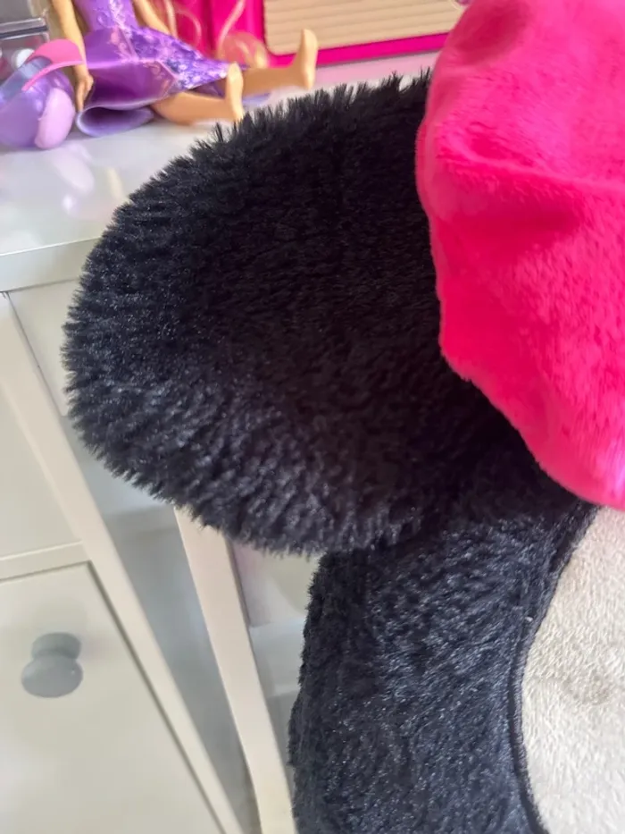 🎀Disney Minnie Mouse coussin plat - tête - très bon état- noir et rose - photo numéro 4