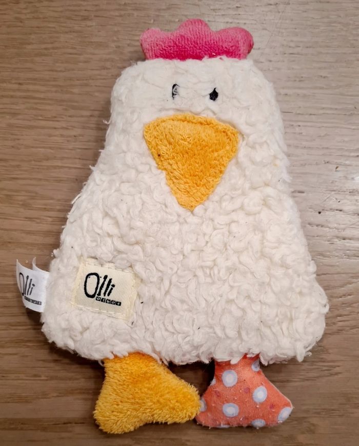 Peluche hochet poule olli en très bon état