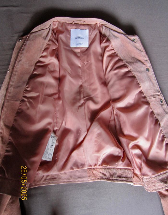 blouson daim rose pale "MANGO" - photo numéro 2