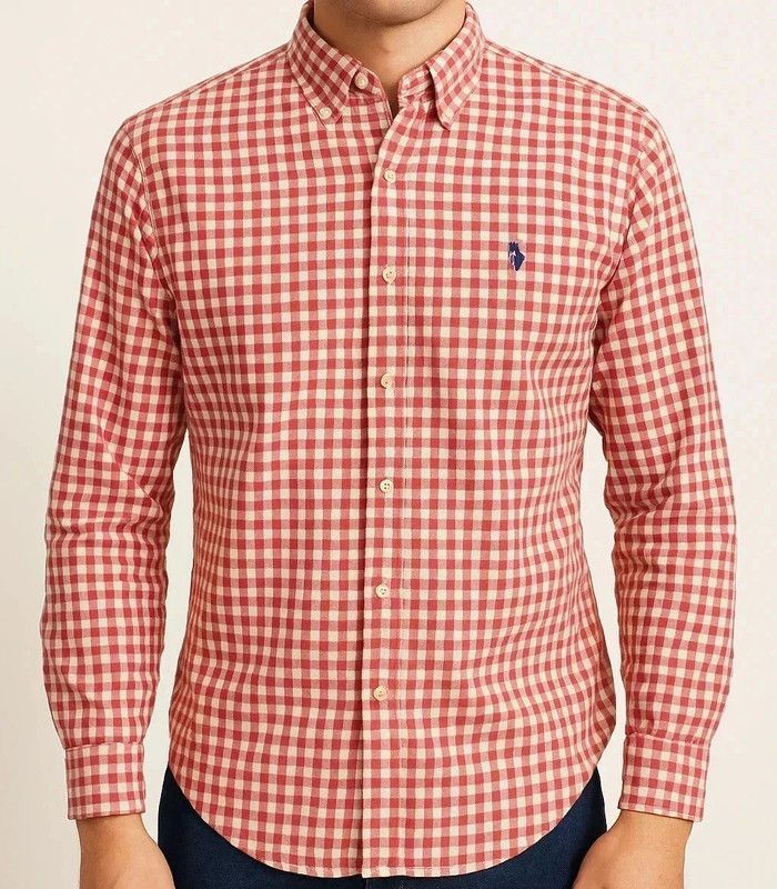 Chemise vintage Ralph Lauren à carreaux rouges – Slim Fit – Taille L – Style Y2K & Old Money