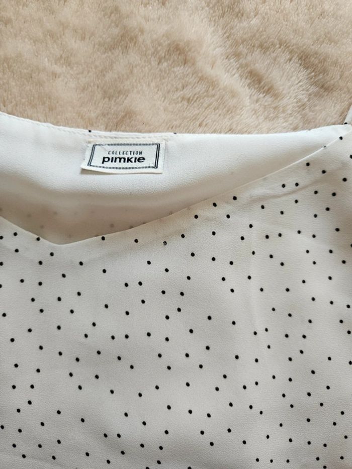 Top ample blanc à pois Pimkie - photo numéro 3