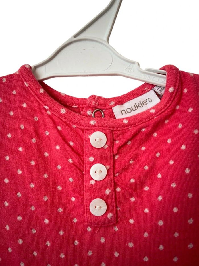 Combishort en coton épais rose à pois blancs - Noukie's 6 mois (68cm) - photo numéro 2