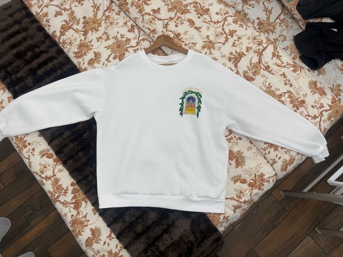 Sweat-shirt à manches longues blanc, imprimé Casablanca - photo numéro 3