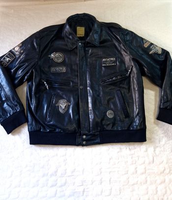 Blouson  cuir  , homme  , bombers  , Aviatrix  , taille  6XL