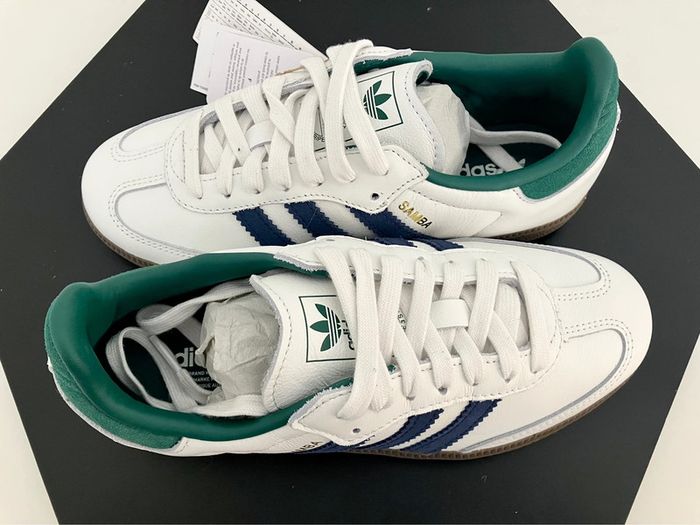 Adidas Originals Samba White / Navy Blue / Collegiate Green - photo numéro 5