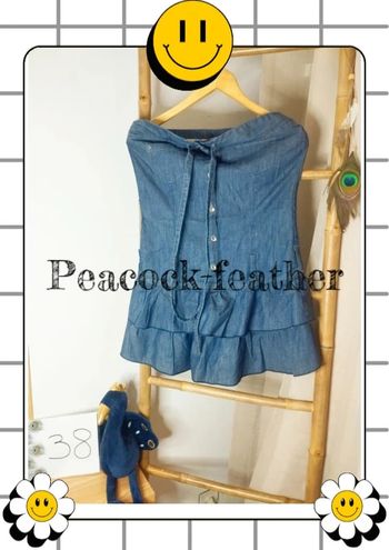 Robe jean bustier 38